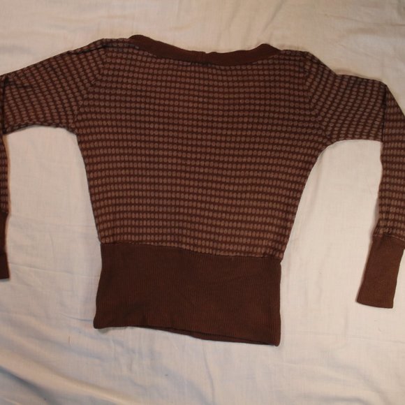 Cantata polka dot brown sweater breathable small - Picture 4 of 6
